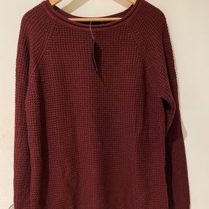 XL Maroon waffle knit sweater